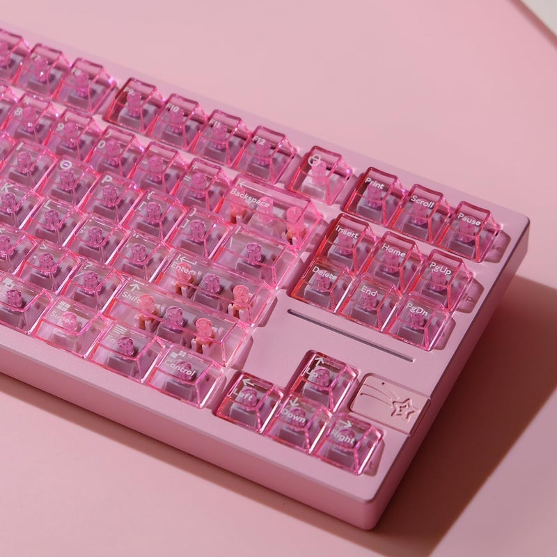 Sumgsn 114 Keys Transparent Keycaps PC Cherry Profile Pink Keycaps Set Fit for Cherry Mx Switches Mechanical Keyboard - Image 2
